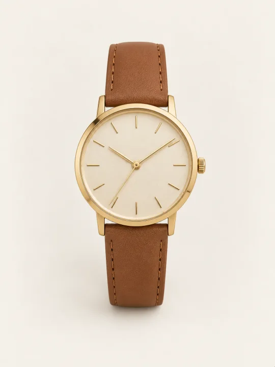 Gold Tone Minimalist Watch