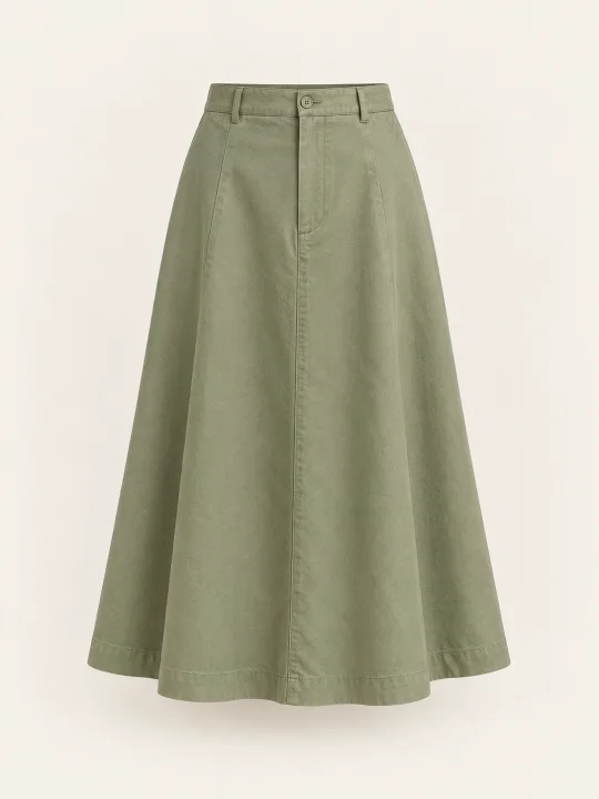Light Moss Green A-line Skirt