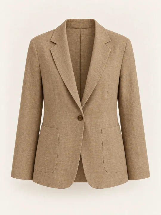Tan Linen Blazer